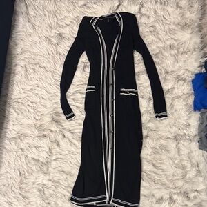 WHBM Black and White Long Sleeve Duster